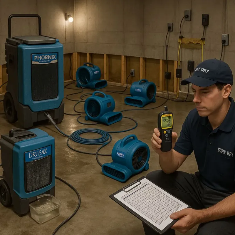 Structural Drying and Dehumidification process in Mazomanie, WI